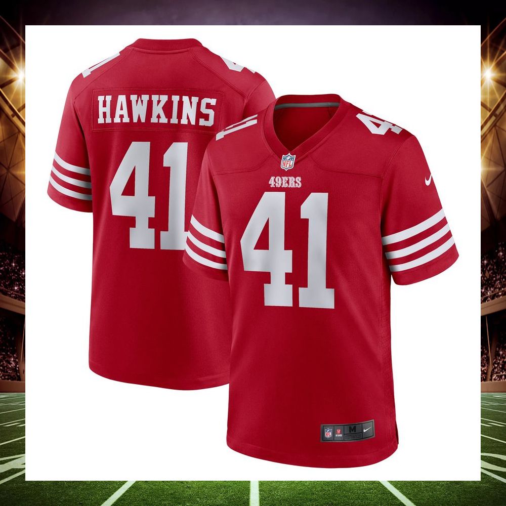tayler hawkins san francisco 49ers scarlet football jersey 1 930