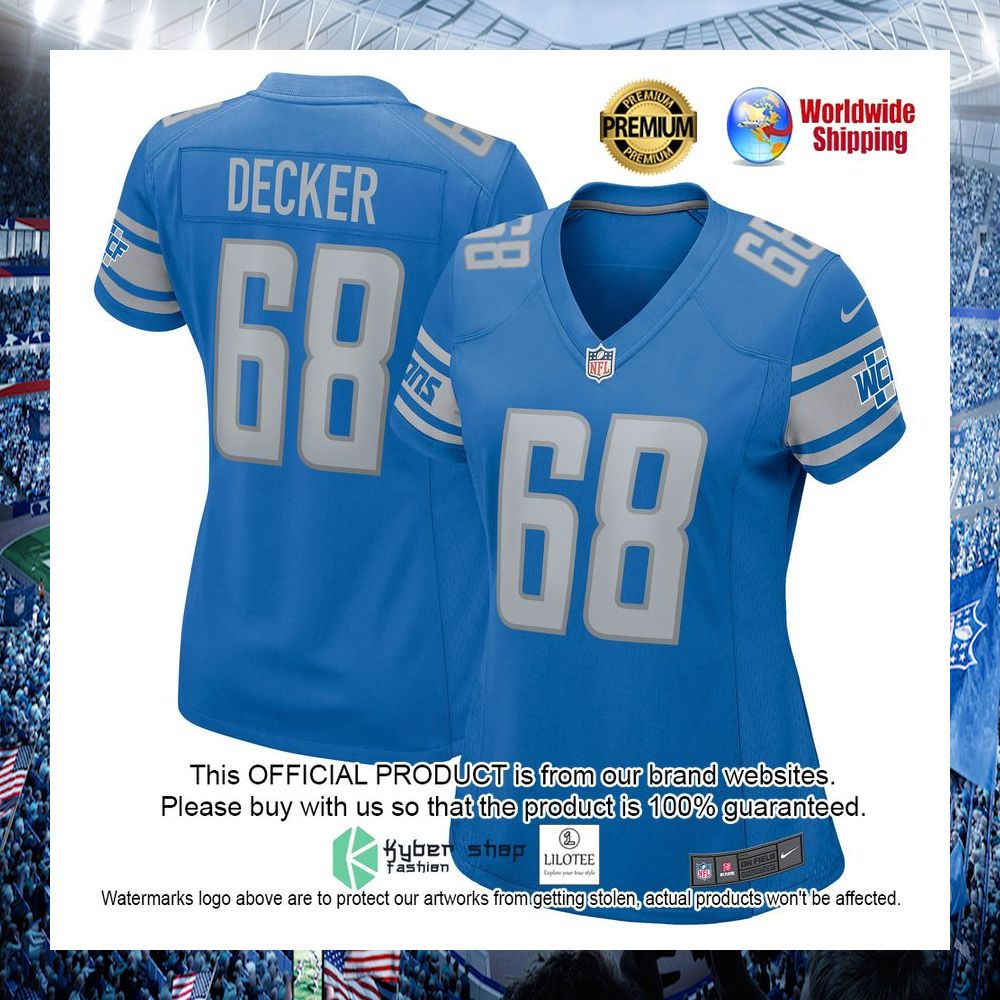 taylor decker detroit lions nike womens blue football jersey 1 806