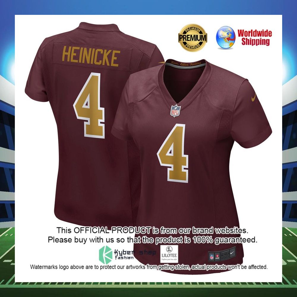 taylor heinicke washington football team nike womens alternate player game burgundy football jersey 1 335