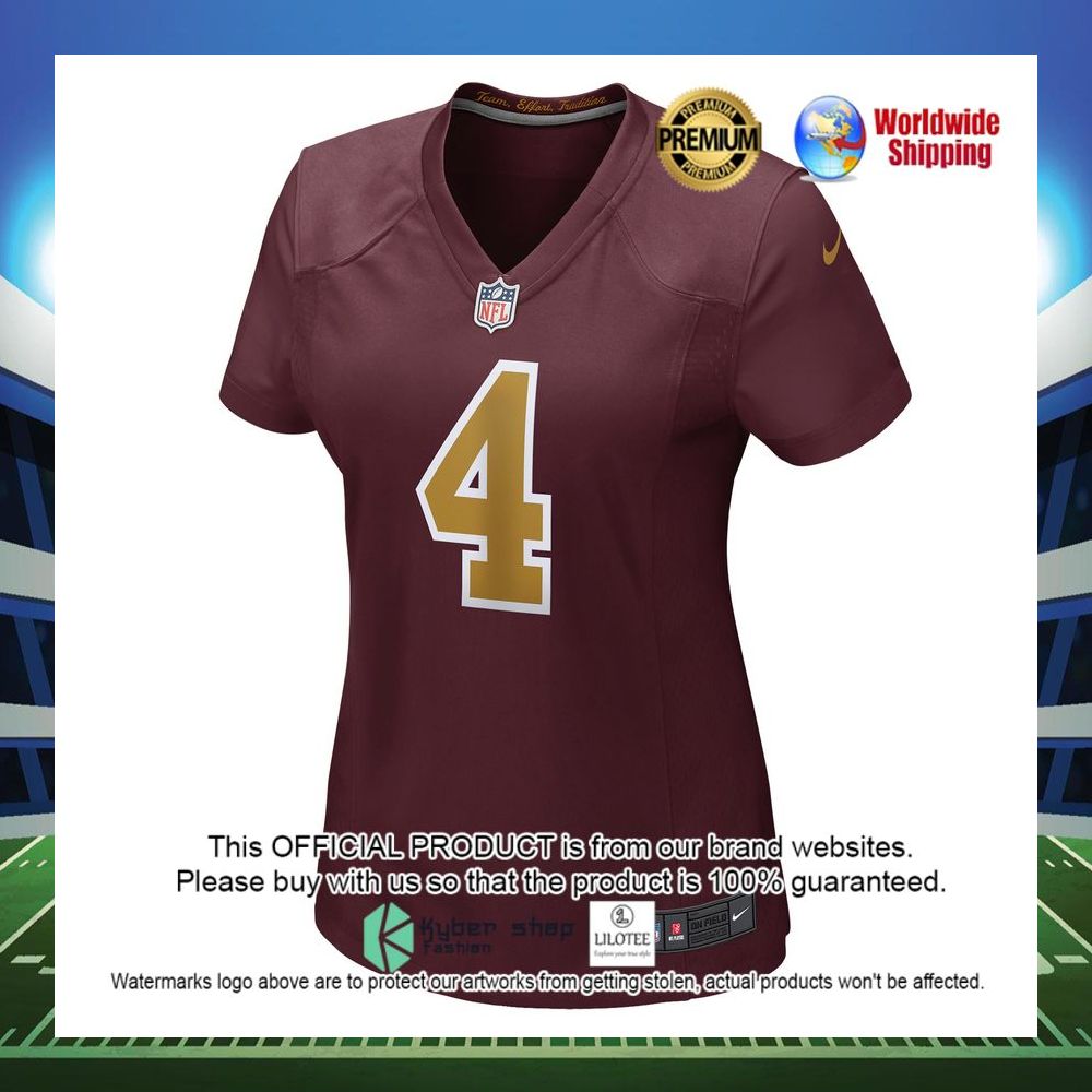 taylor heinicke washington football team nike womens alternate player game burgundy football jersey 2 138