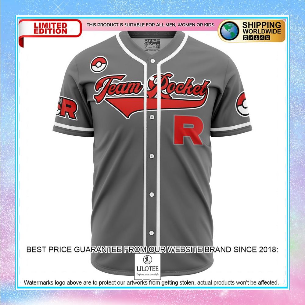 team rocket grunt gray pokemon baseball jersey 1 612