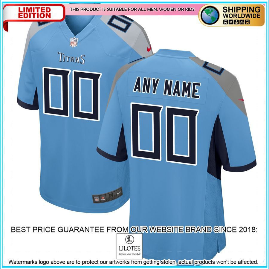 tennessee titans alternate custom light blue football jersey 1 432