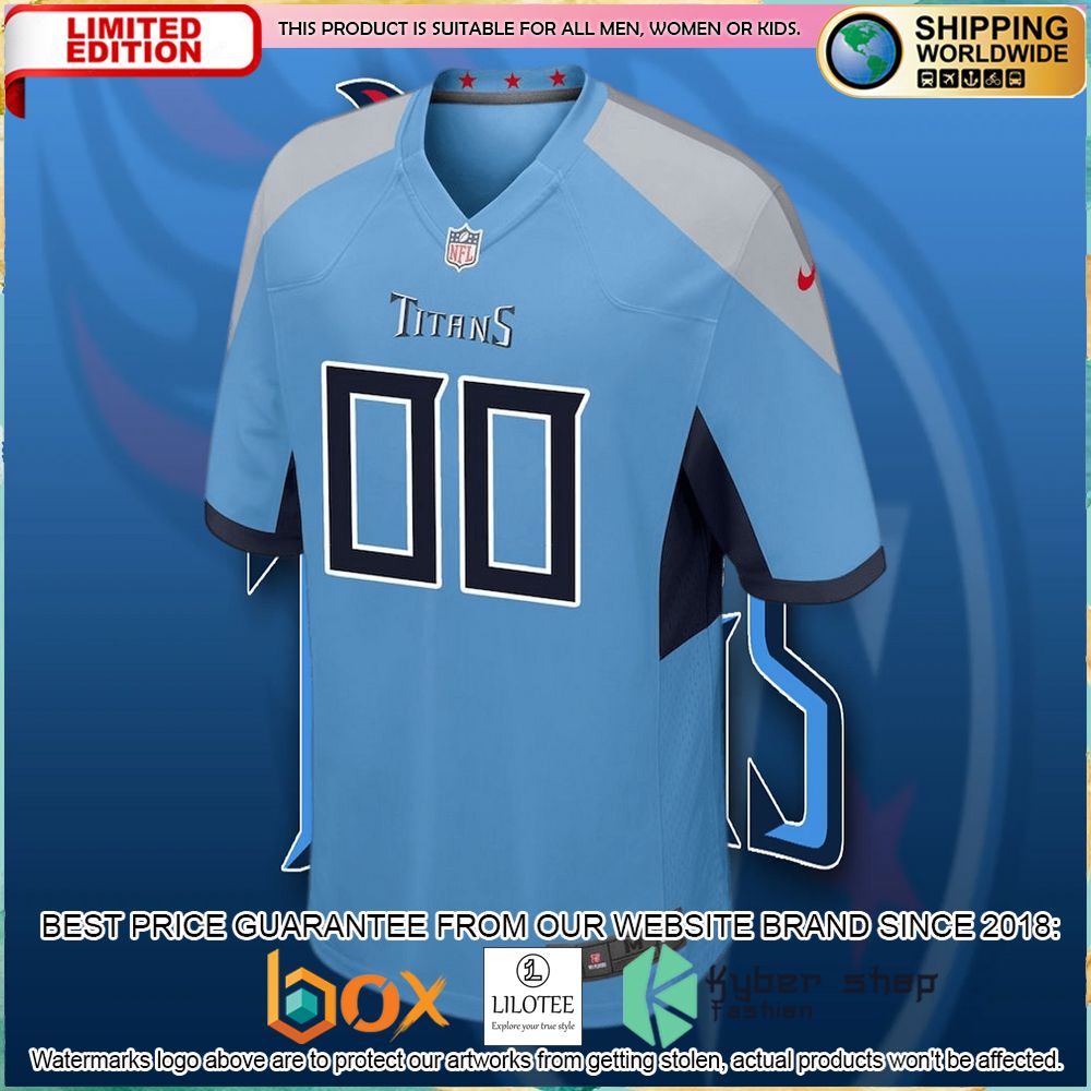 tennessee titans nike youth alternate custom light blue football jersey 2 562