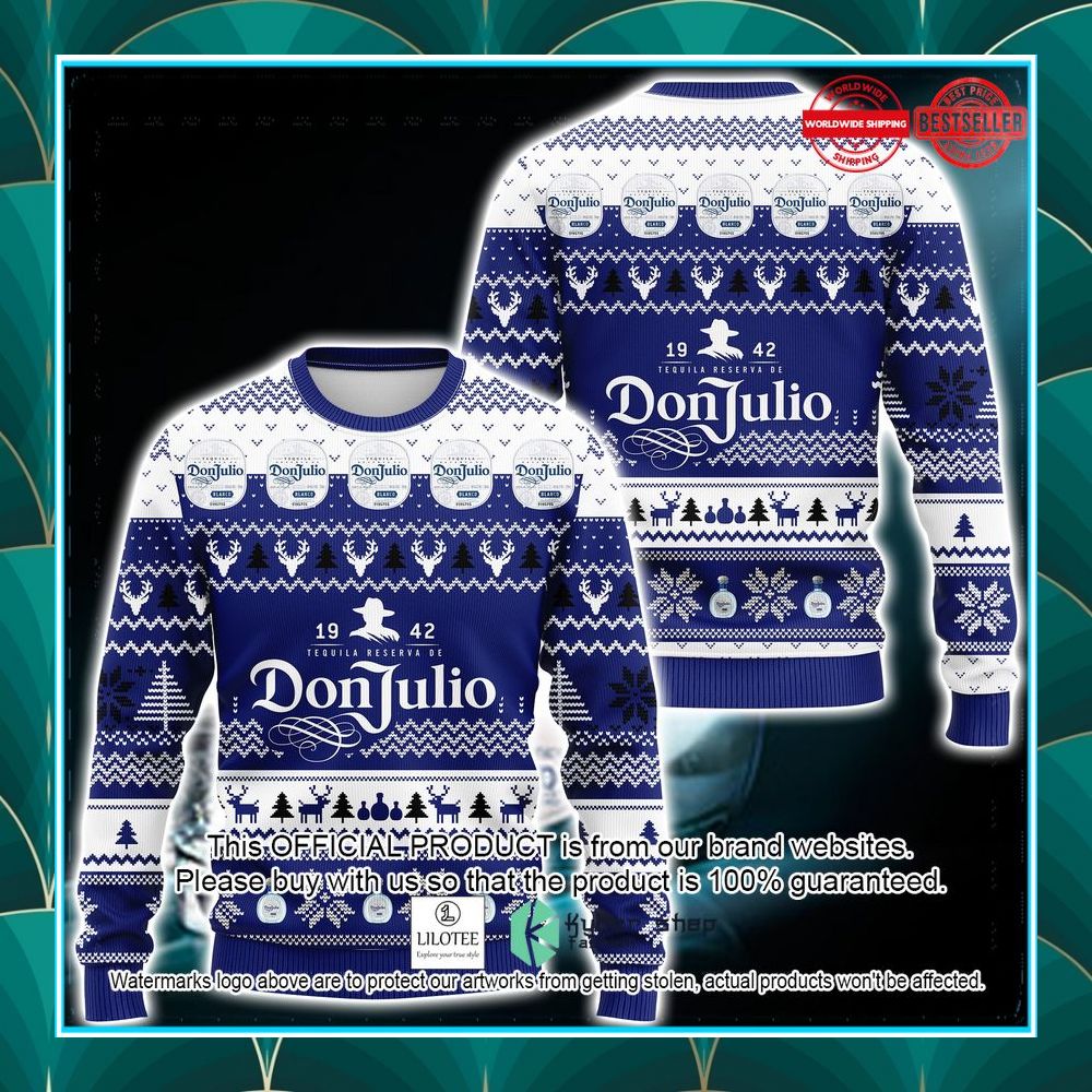 tequila don julio blue ugly christmas sweater 1 320
