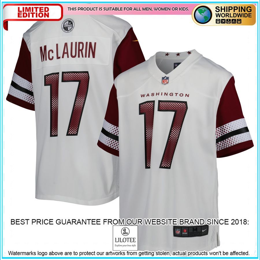 terry mclaurin washington commanders youth white football jersey 1 419