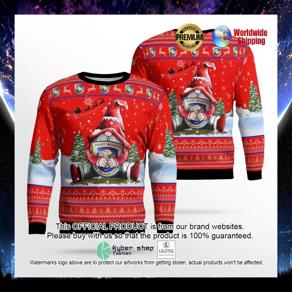 texas fort worth fire department ugly sweater 1 179