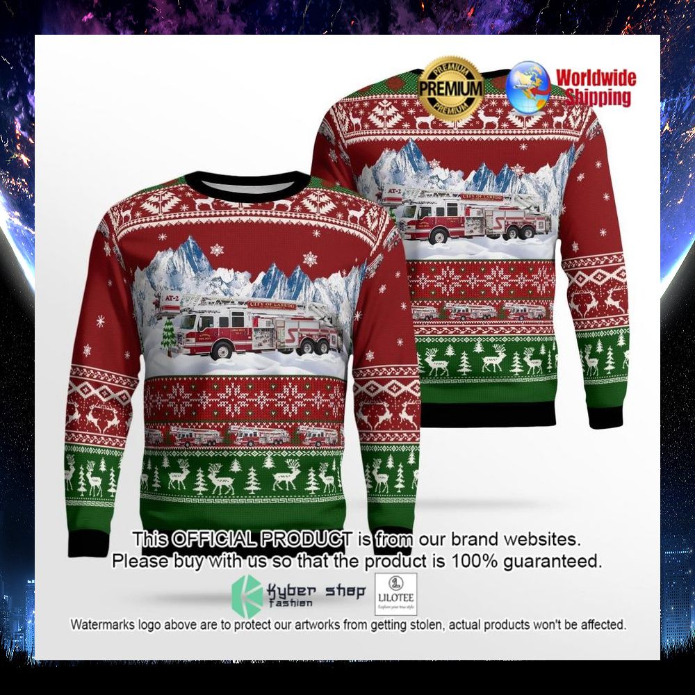 texas laredo fire department ugly sweater 1 153