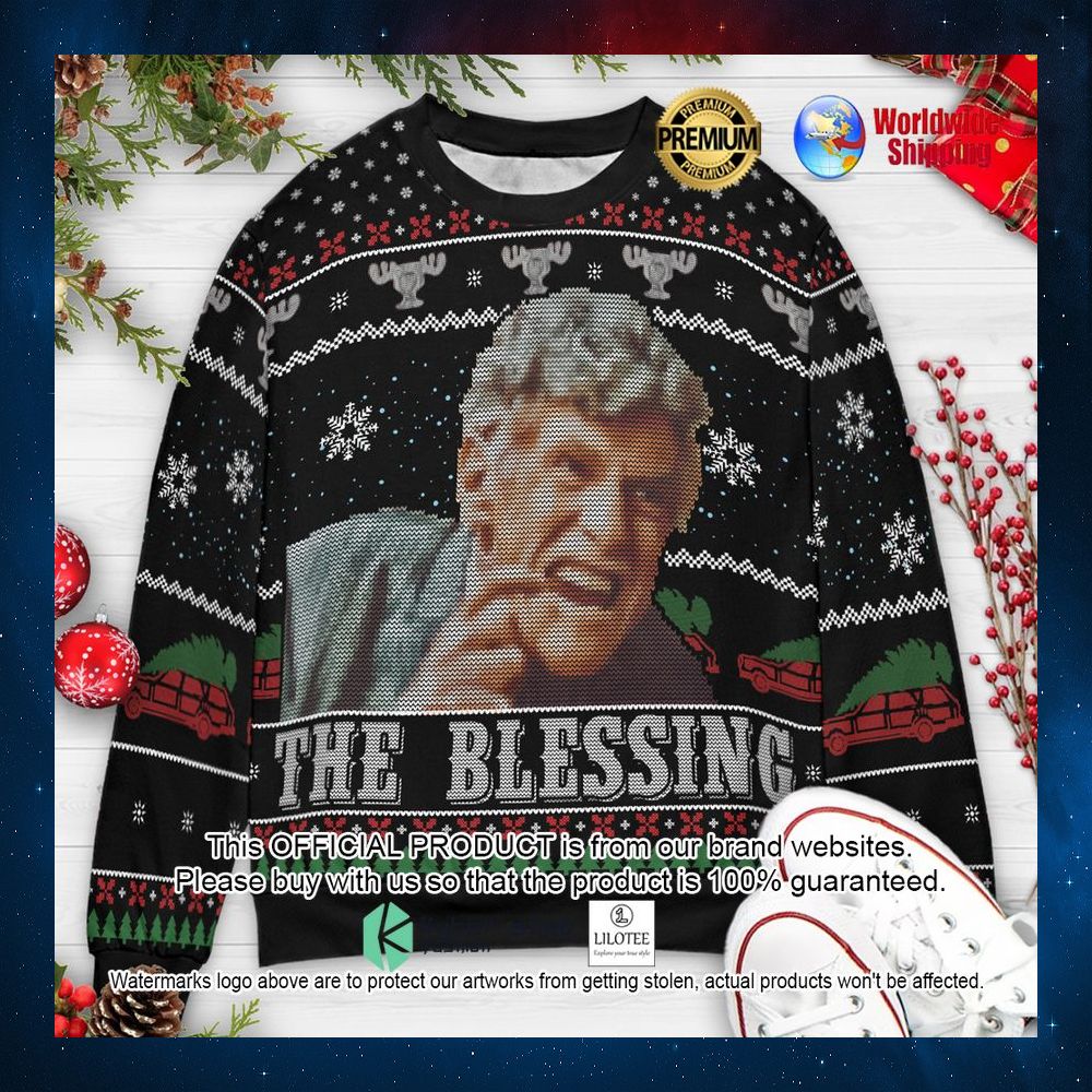 the blessing uncle louis national lampoons christmas vacation christmas sweater 1 814