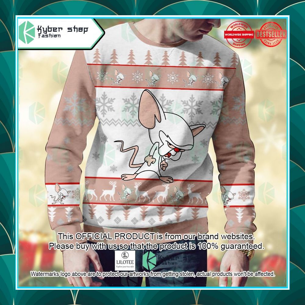the brain pinky and the brain ugly sweater 2 841