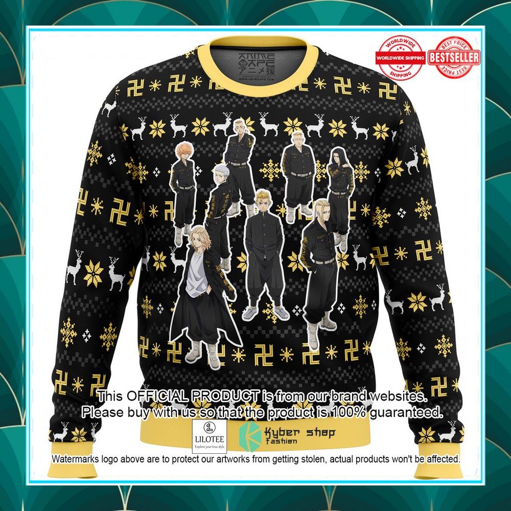 the buddhist symbol tokyo revengers ugly christmas sweater 1 68