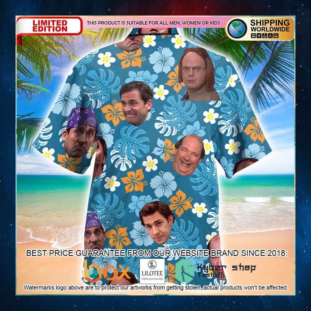 the office funny face hawaiian shirt 2 23