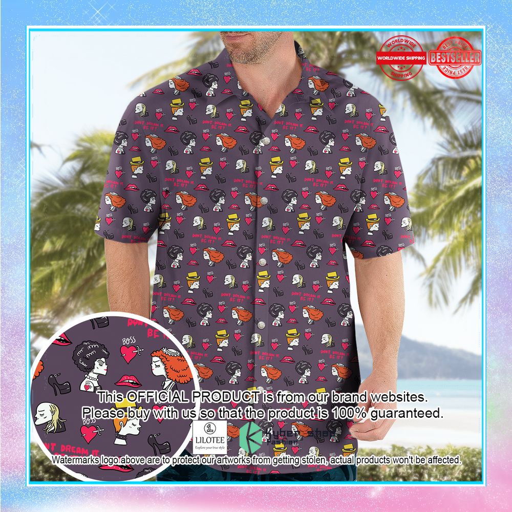 the rocky horror picture show pattern hawaiian shirt 1 839