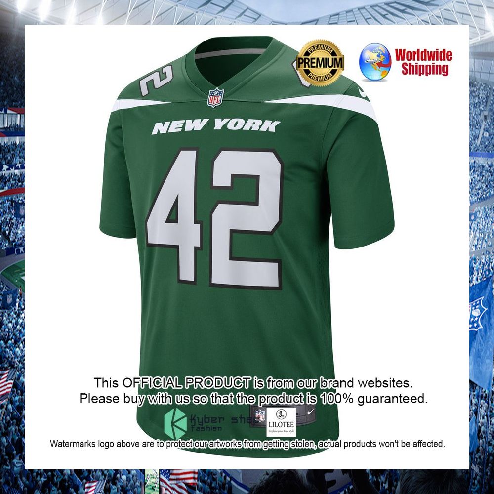 thomas hennessy new york jets nike gotham green football jersey 2 624