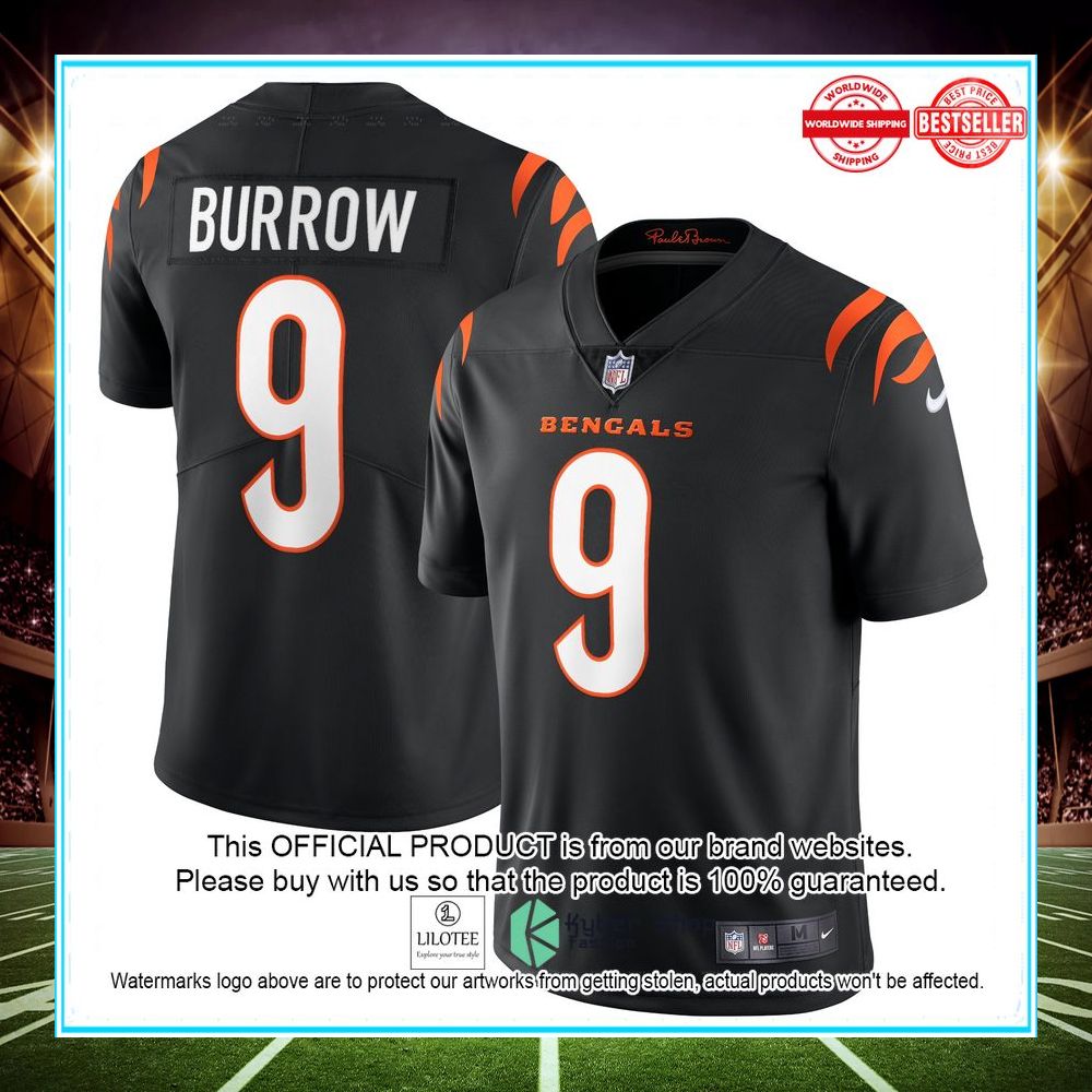 joe burrow cincinnati bengals nike vapor limited black football jersey 1 914