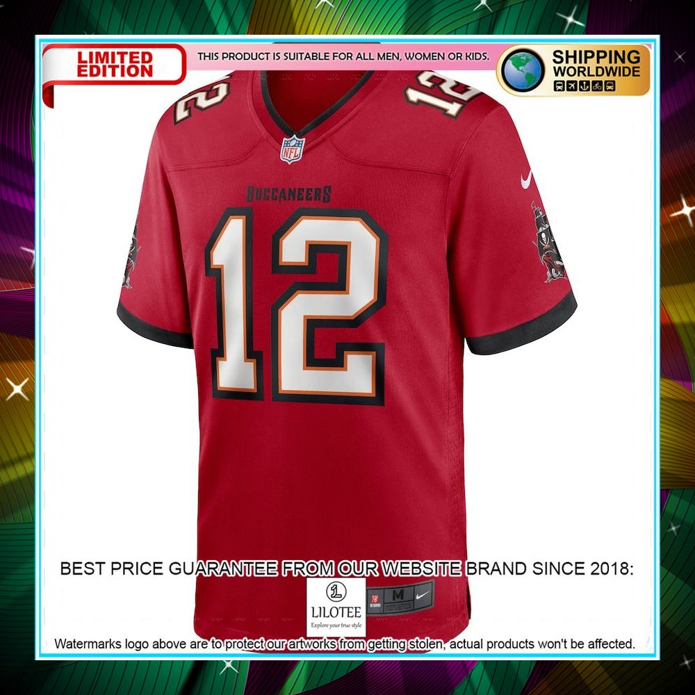tom brady tampa bay buccaneers red football jersey 2 518