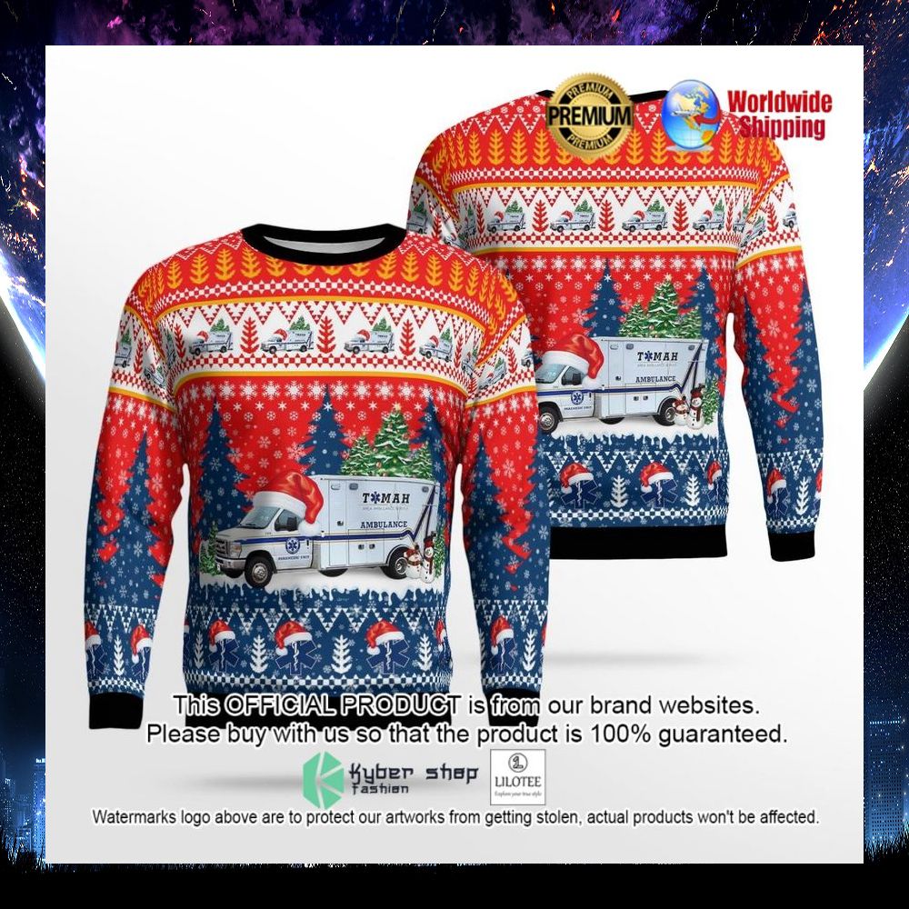 tomah area ambulance service tomah wisconsin santa hat ugly sweater 1 272