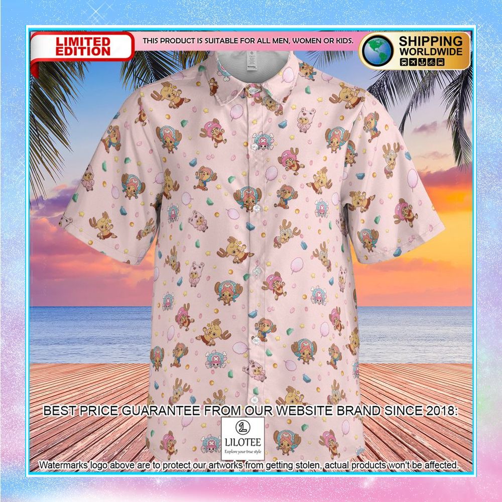 tony tony chopper cute hawaiian button up shirt 1 431