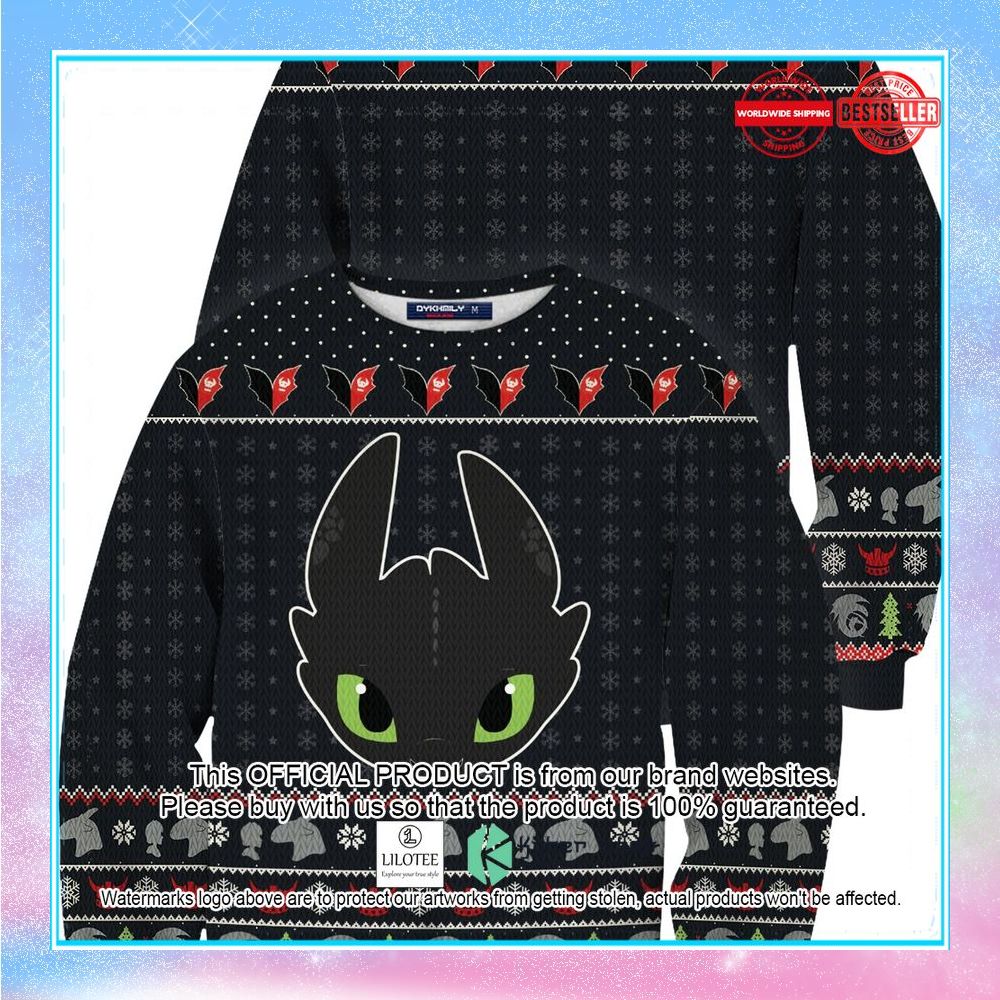 toothless black christmas sweater 1 490