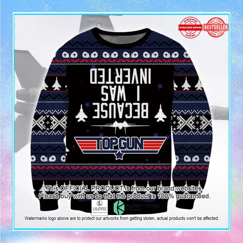 top gun inverted blue ugly christmas sweater 1 143