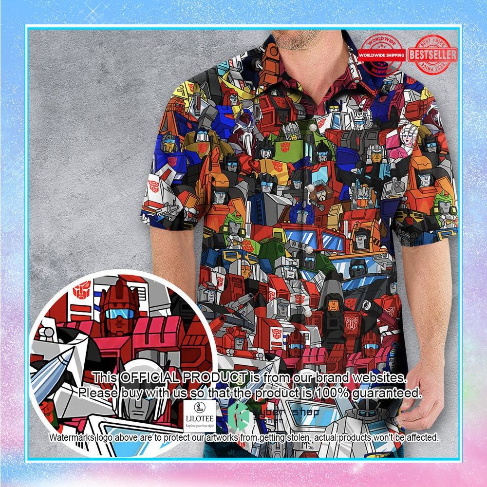 transformers characters pattern hawaiian shirt 1 390