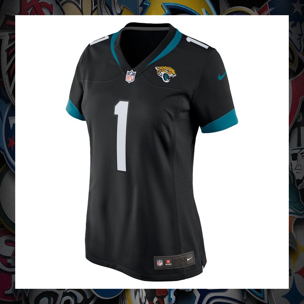 travis etienne jacksonville jaguars womens black football jersey 2 364