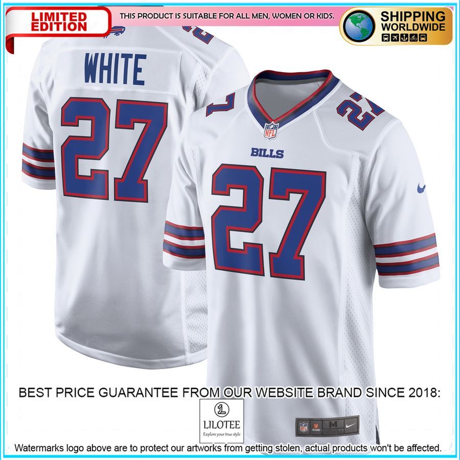 tredavious white buffalo bills white football jersey 1 726