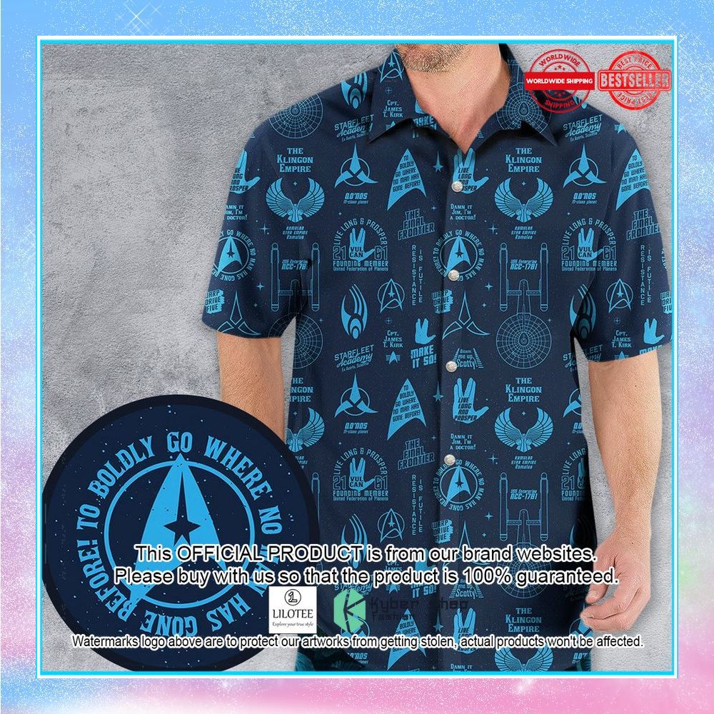 trekkie star trek pattern hawaiian shirt 1 173
