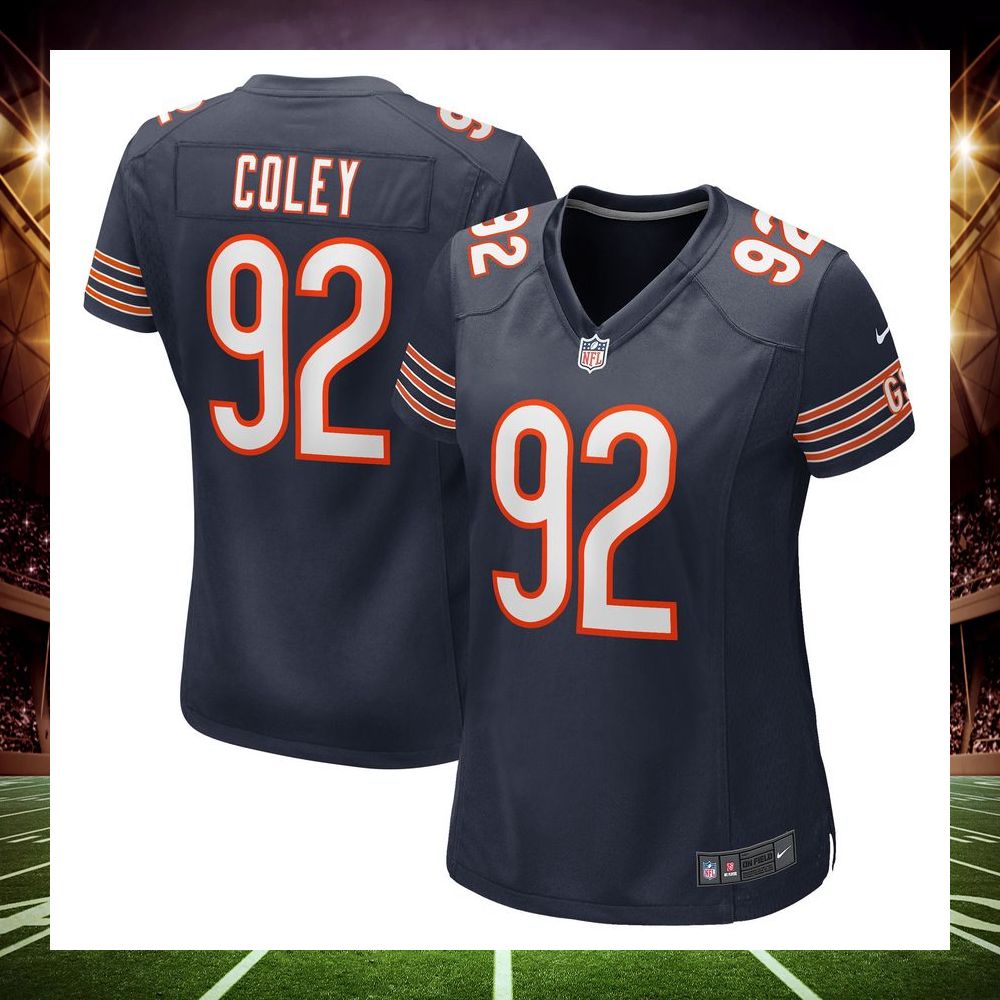 trevon coley chicago bears navy football jersey 1 397