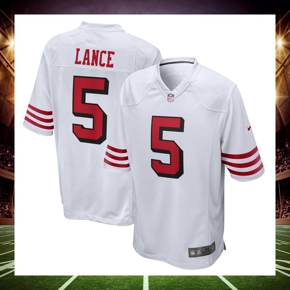 trey lance san francisco 49ers alternate white football jersey 1 442