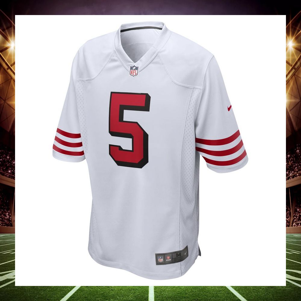 trey lance san francisco 49ers alternate white football jersey 2 617
