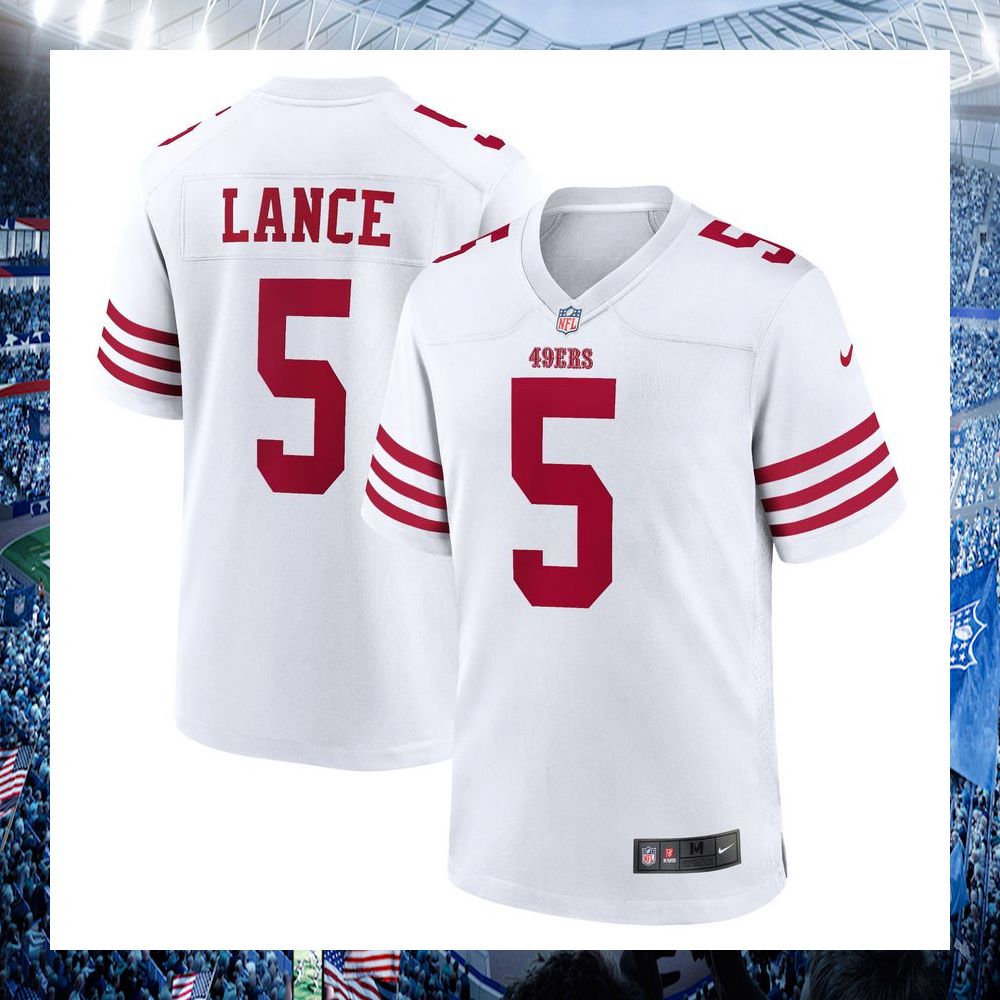 trey lance san francisco 49ers nike white football jersey 1 760