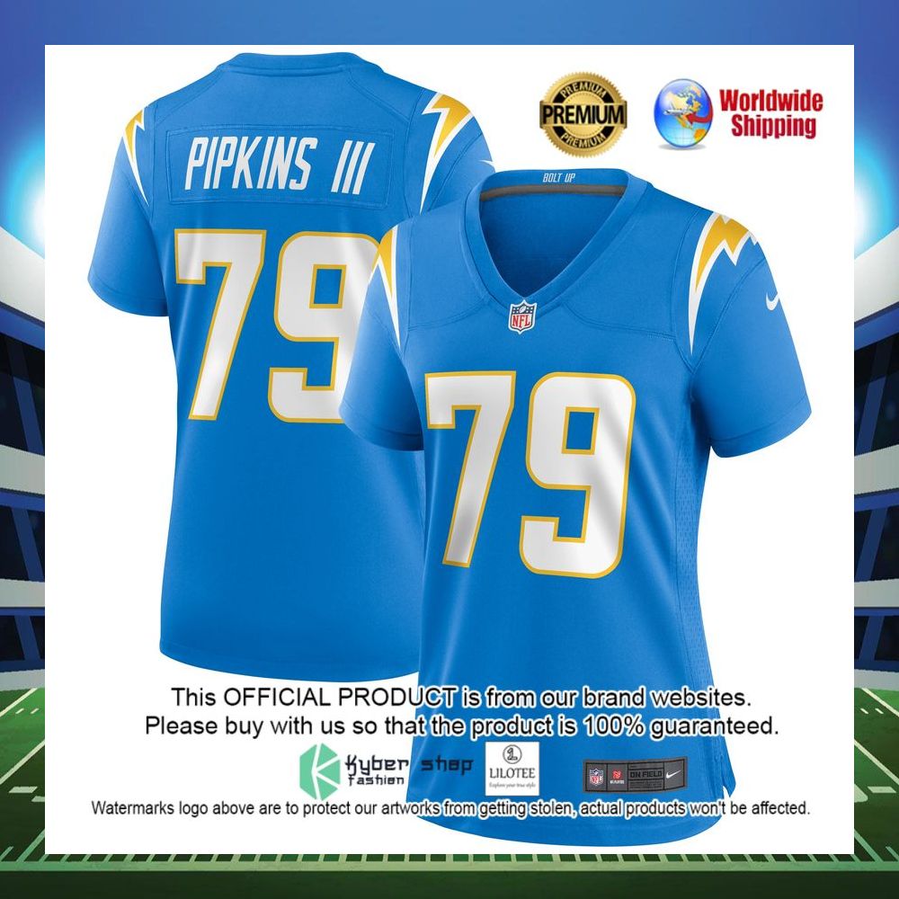 trey pipkins iii los angeles chargers nike womens game powder blue football jersey 1 141
