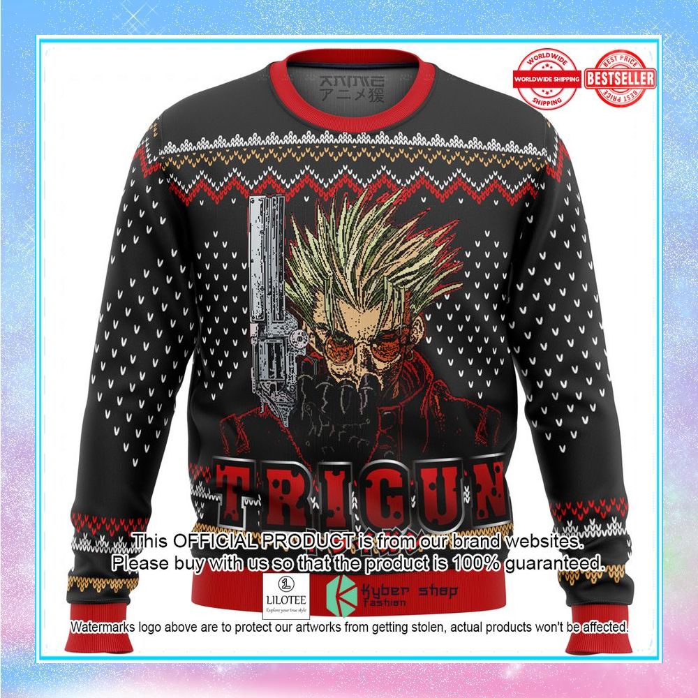 trigun vash emblem ugly christmas sweater 1 647