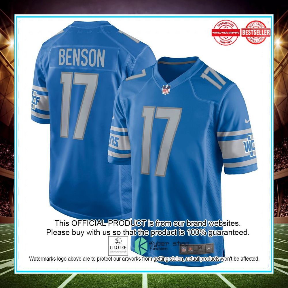 trinity benson detroit lions nike blue football jersey 1 722