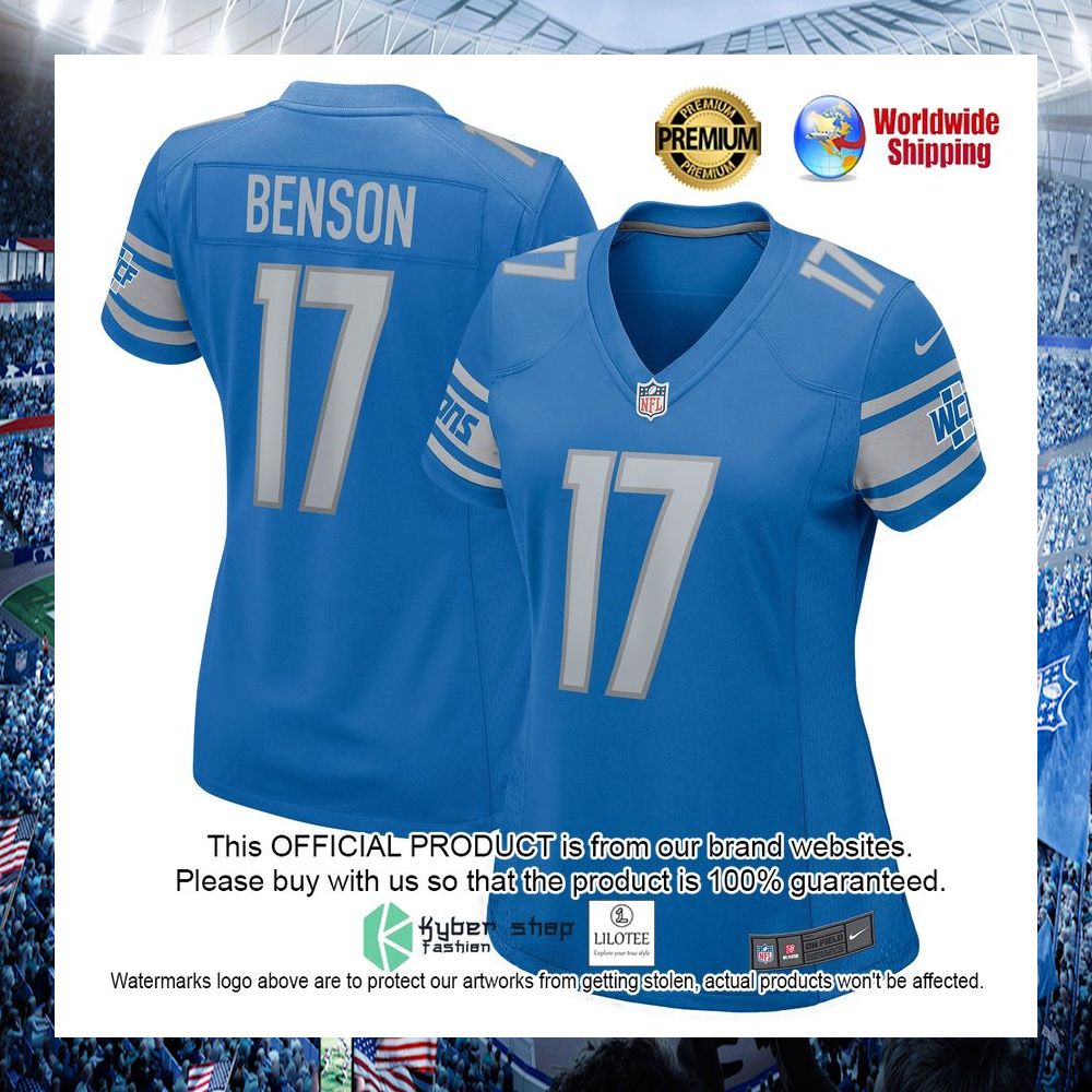 trinity benson detroit lions nike womens blue football jersey 1 768