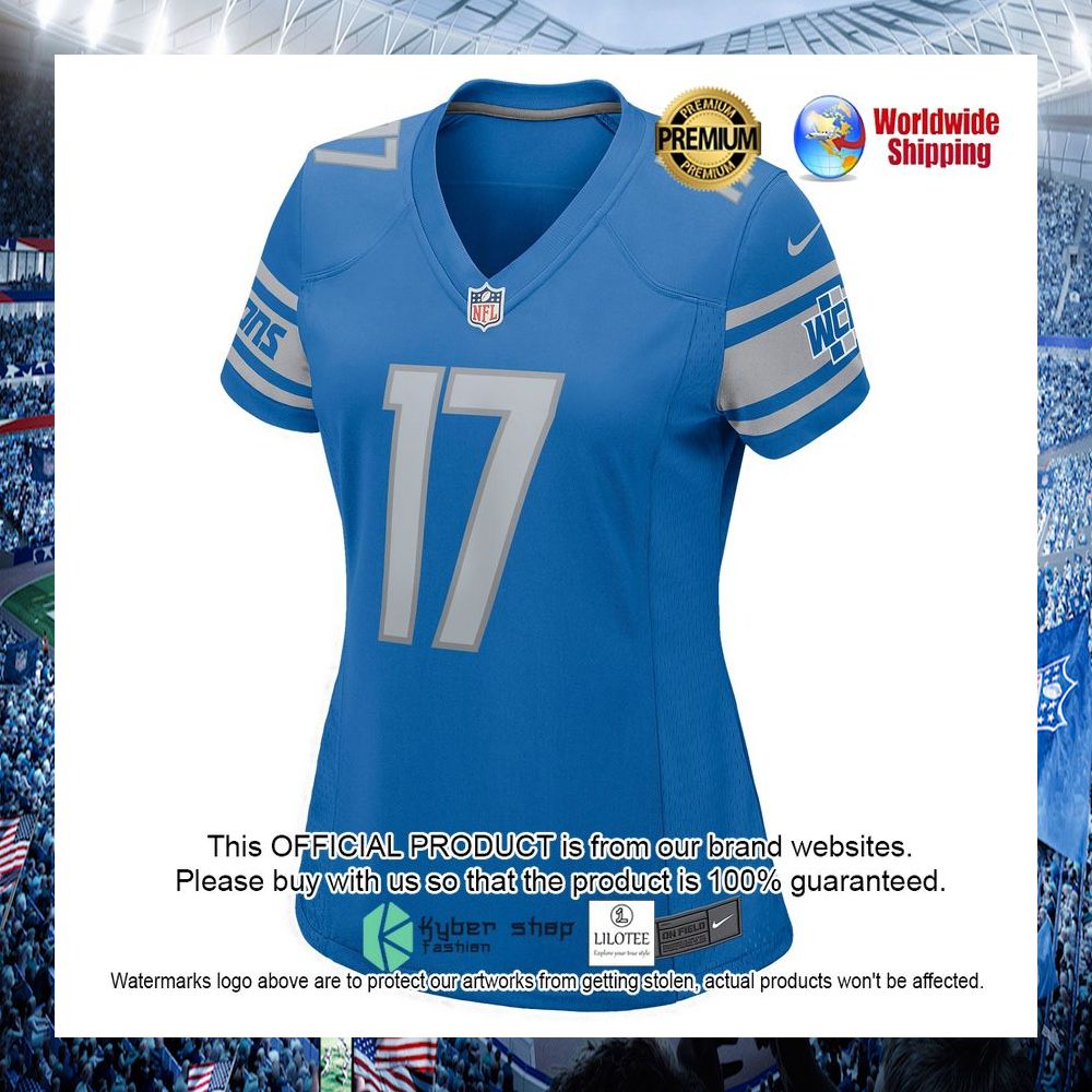 trinity benson detroit lions nike womens blue football jersey 2 412
