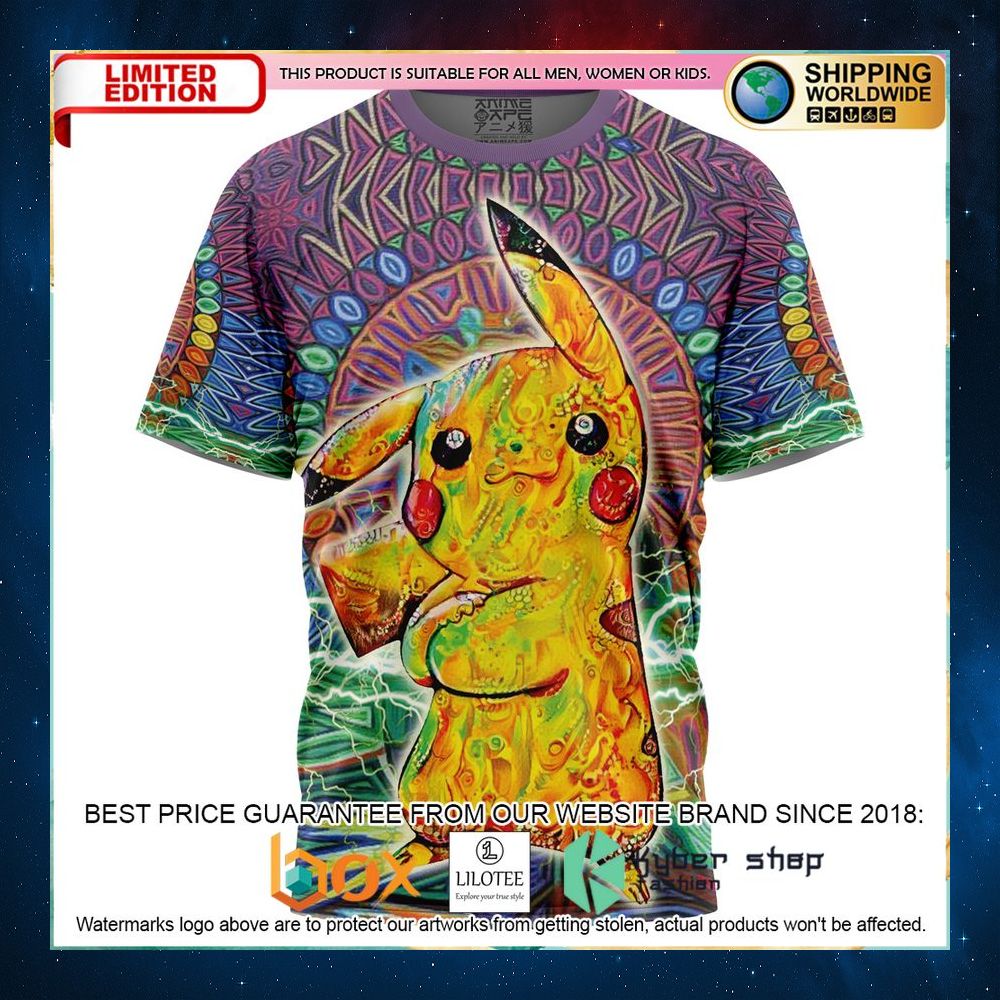 trippy pikachu pokemon t shirt 1 970