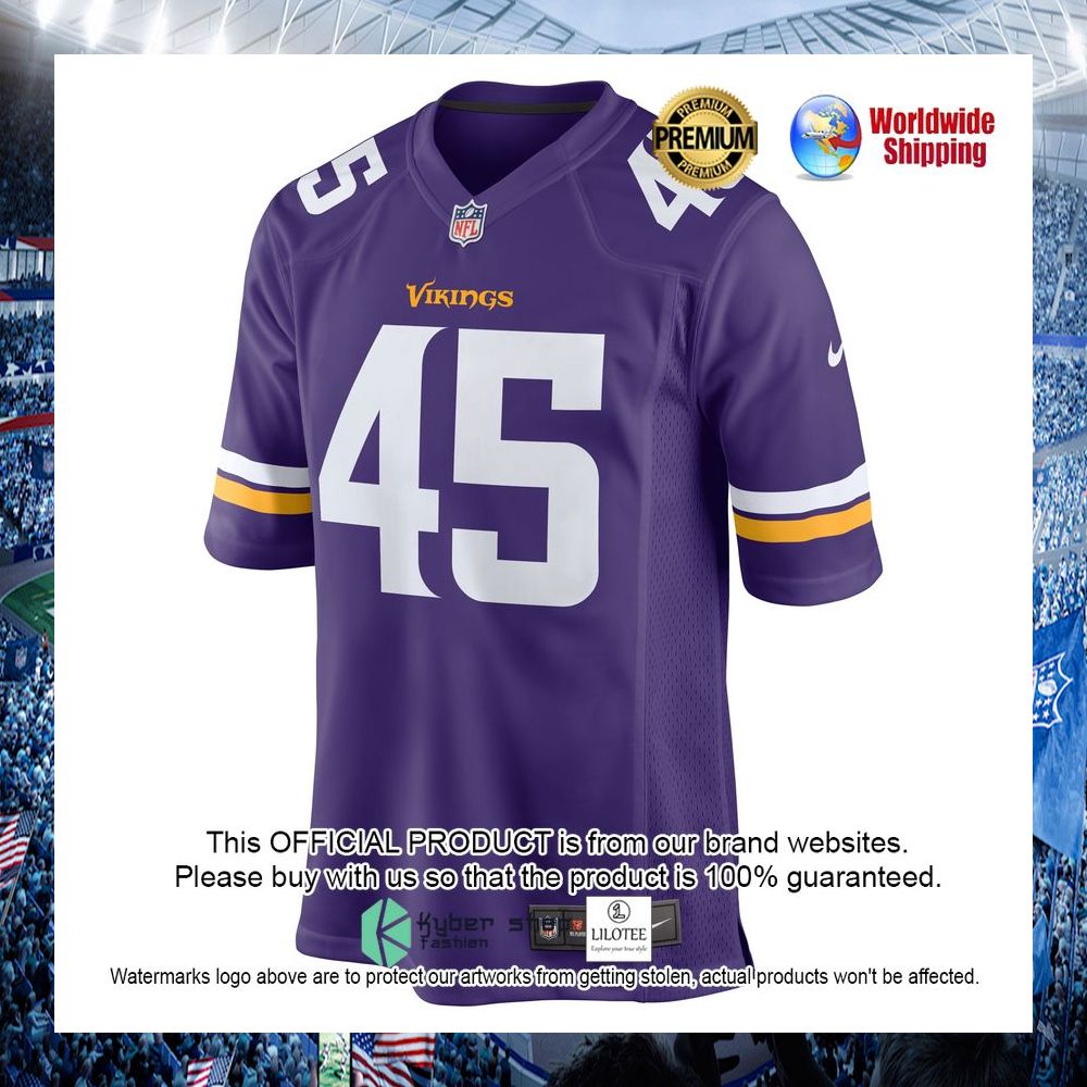 troy dye minnesota vikings nike purple football jersey 2 717