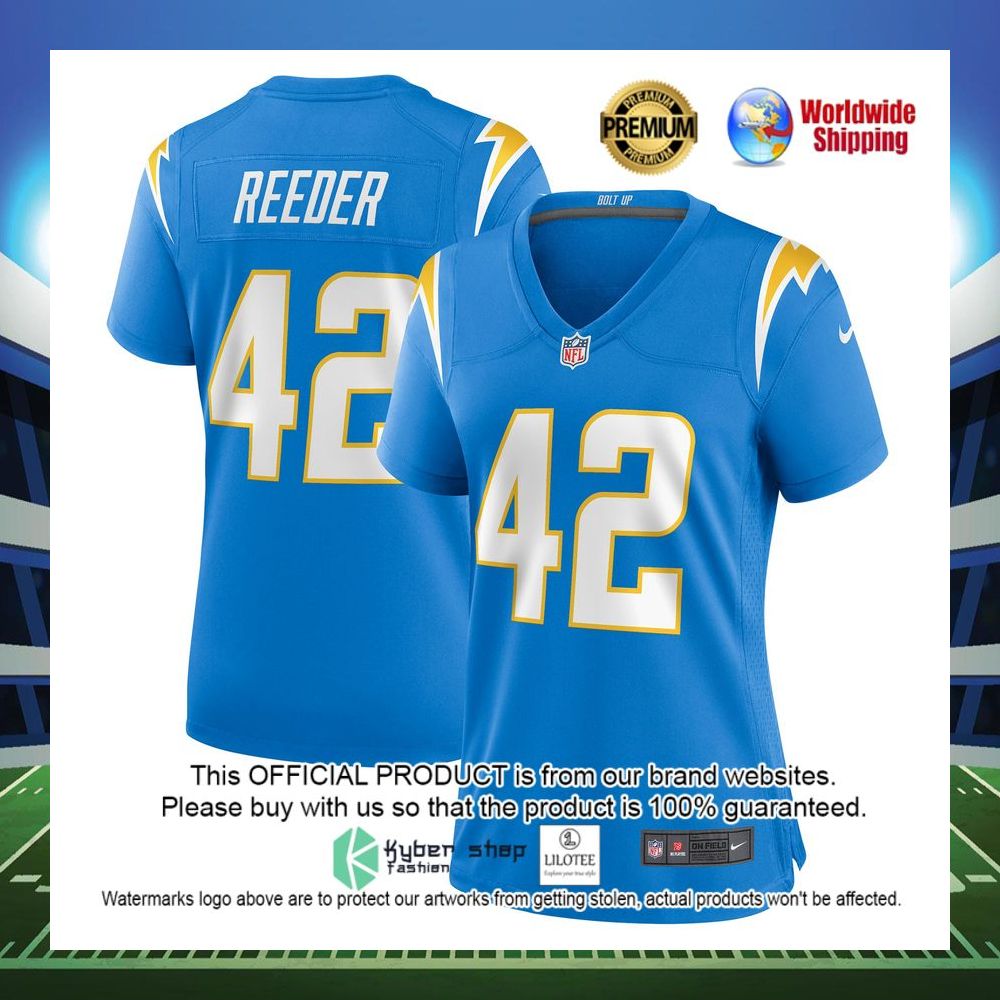 troy reeder los angeles chargers nike womens game powder blue football jersey 1 736