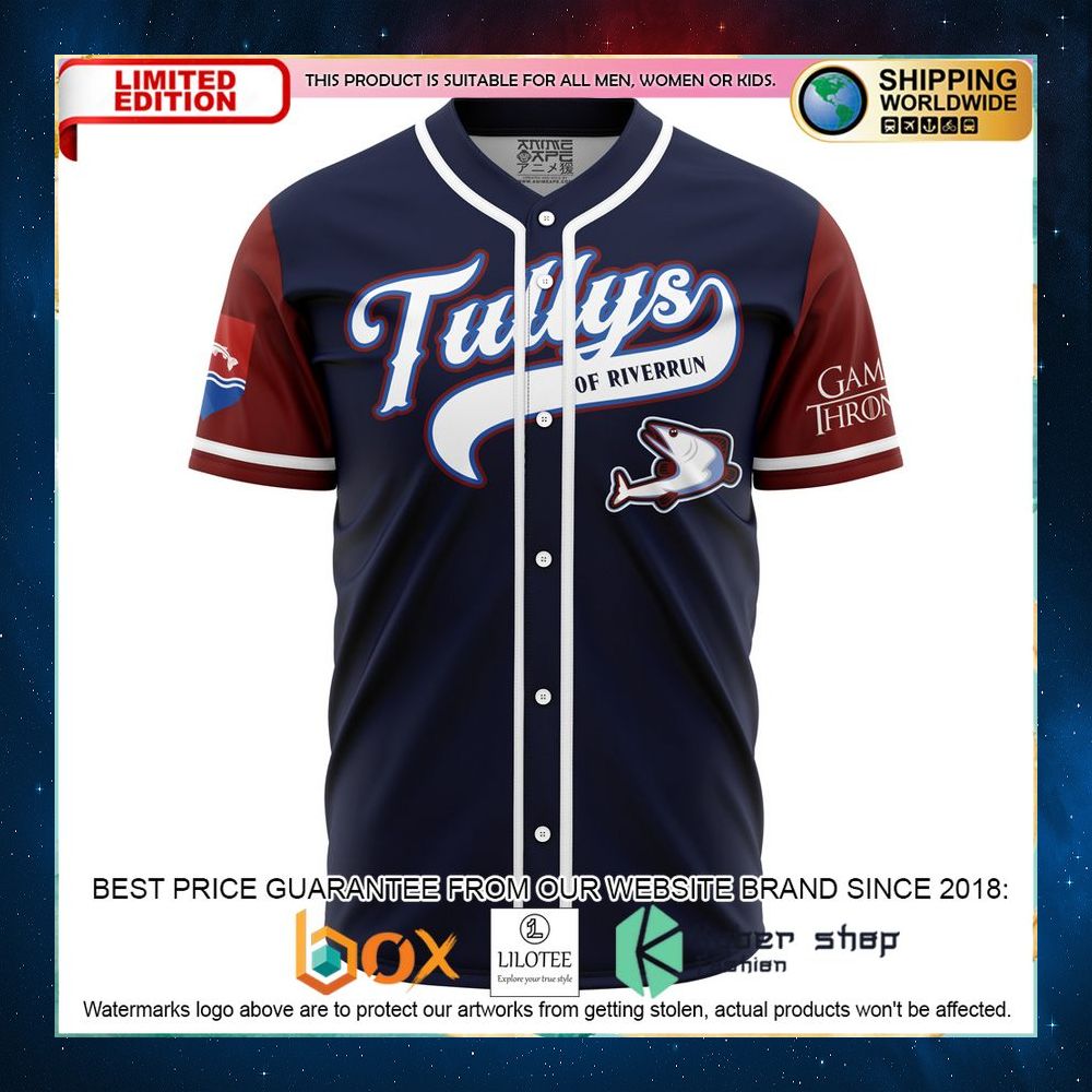 tullys of riverrun game of thrones baseball jersey 1 967