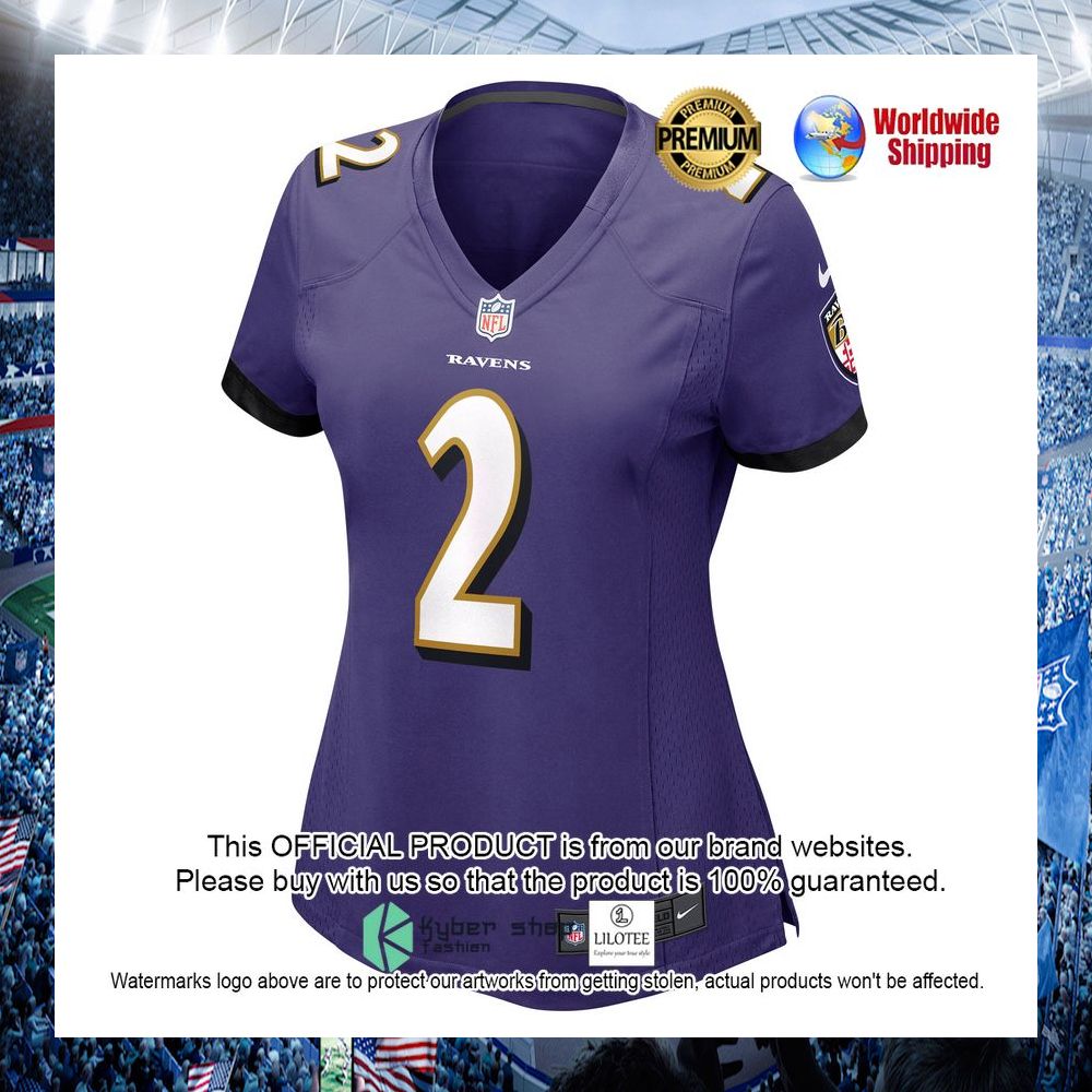 tyler huntley baltimore ravens nike womens purple football jersey 2 901
