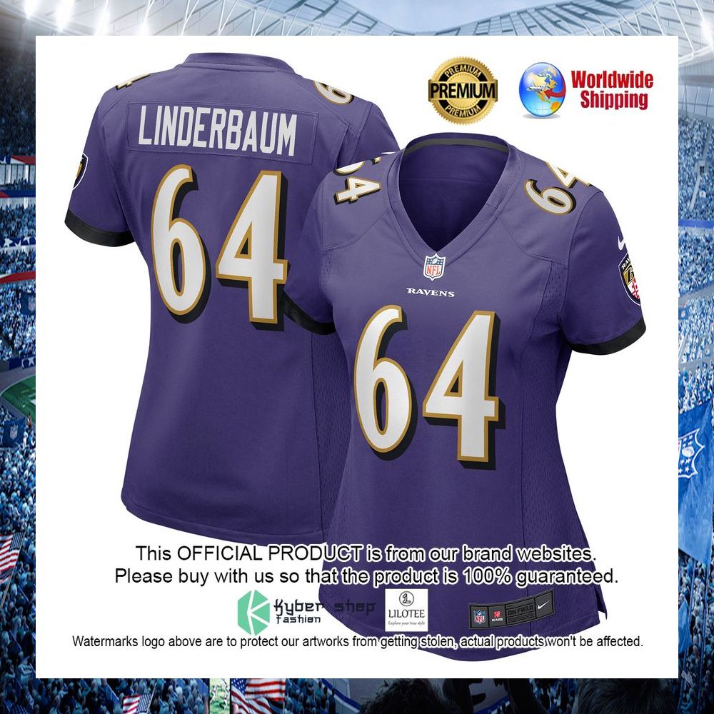 tyler linderbaum baltimore ravens nike womens purple football jersey 1 205