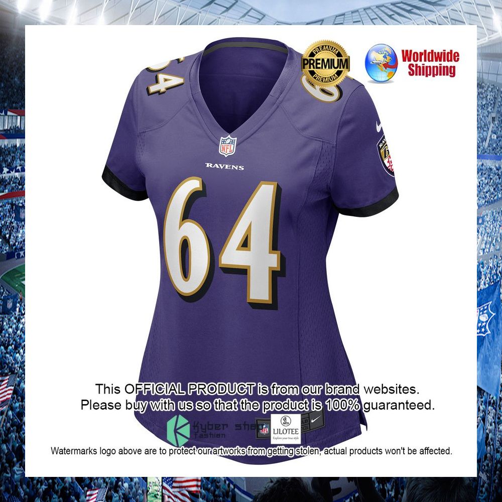 tyler linderbaum baltimore ravens nike womens purple football jersey 2 78