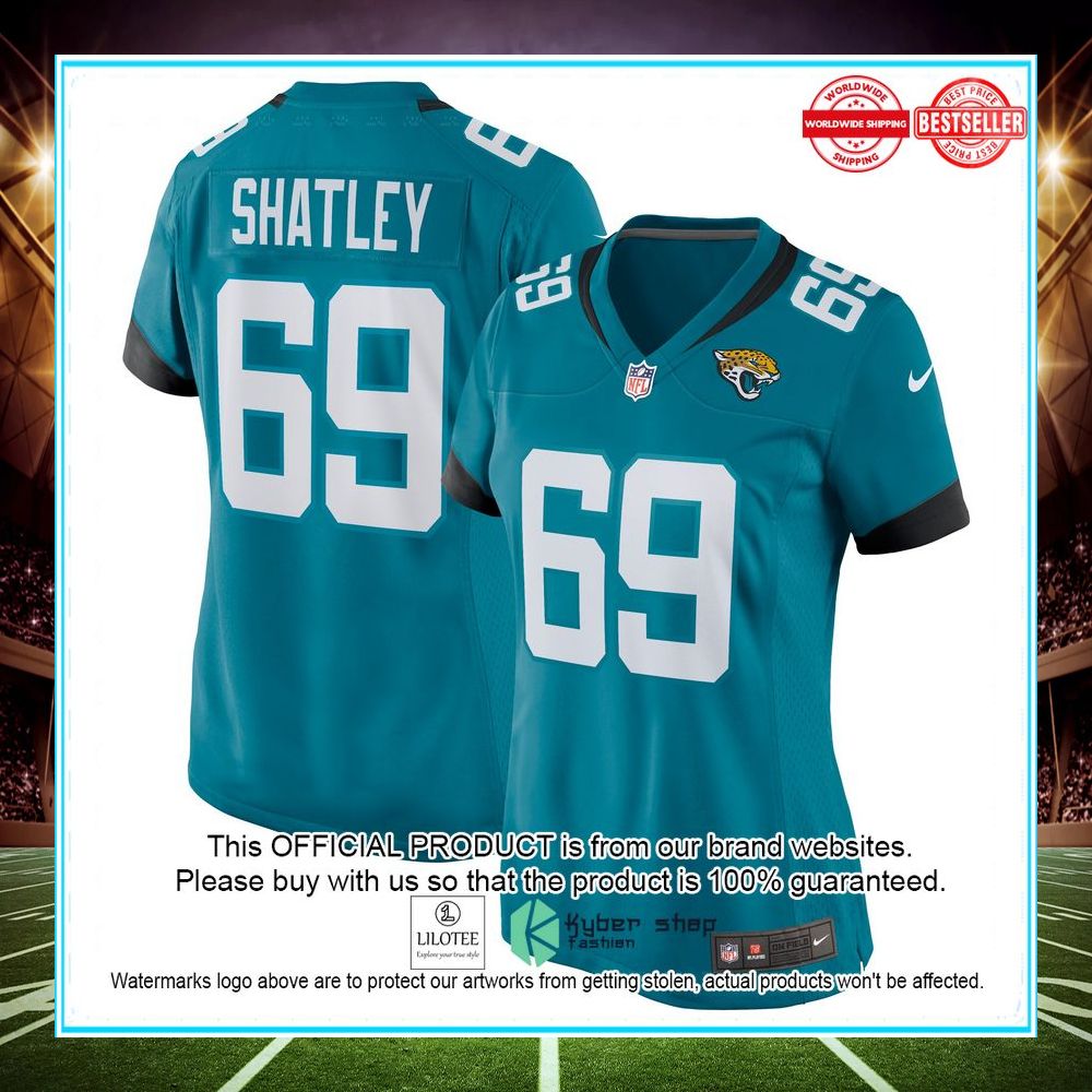 tyler shatley jacksonville jaguars teal football jersey 1 667