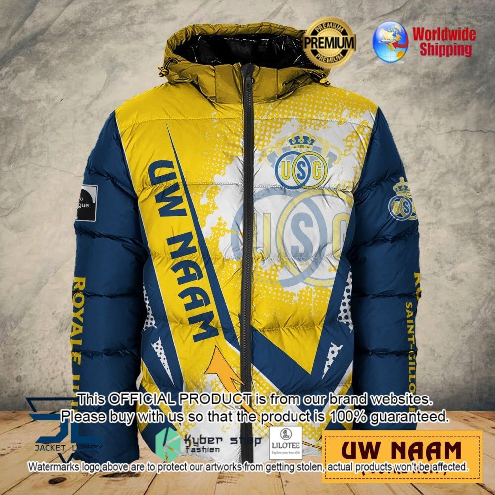 union saint gilloise custom name 3d puffer down jacket bomber jacket 1 52