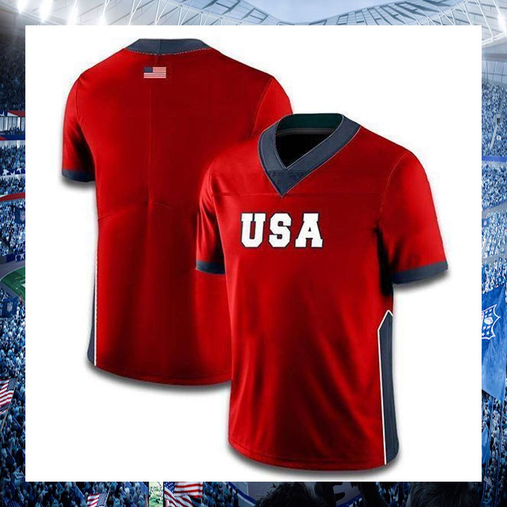 usa flag personalized red football jersey 2 187