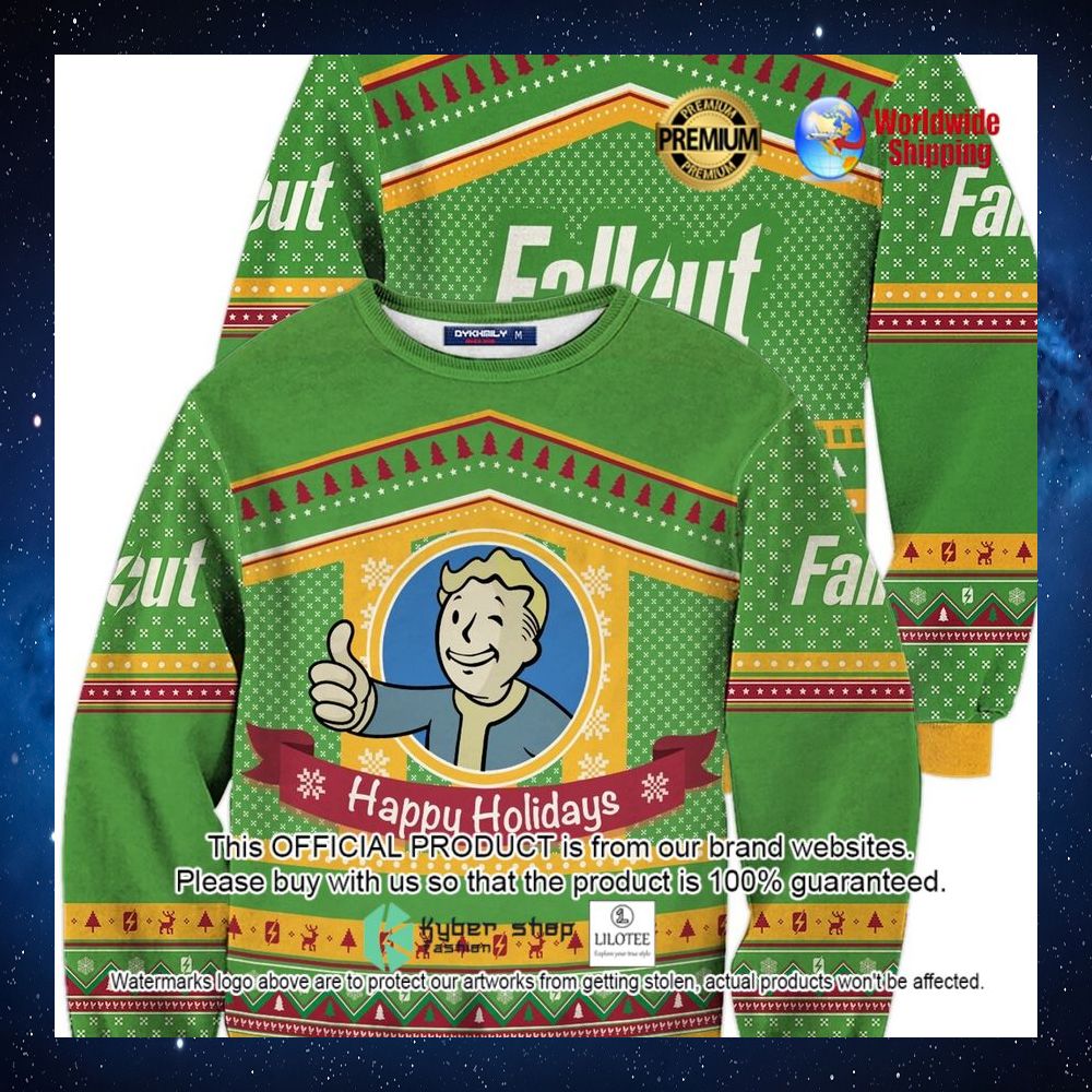 vault boy fallout happy holiday christmas sweater 1 189