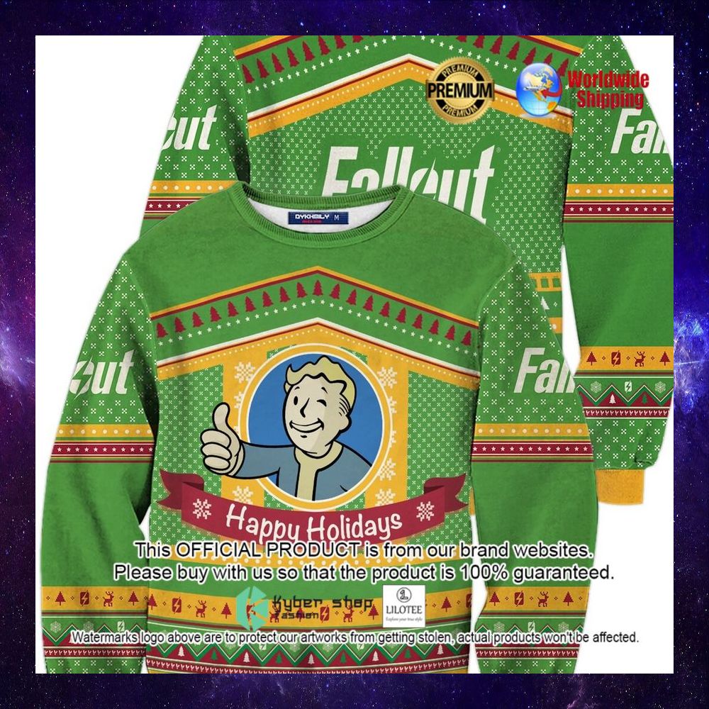 vault boy fallout happy holiday christmas sweater 1 745