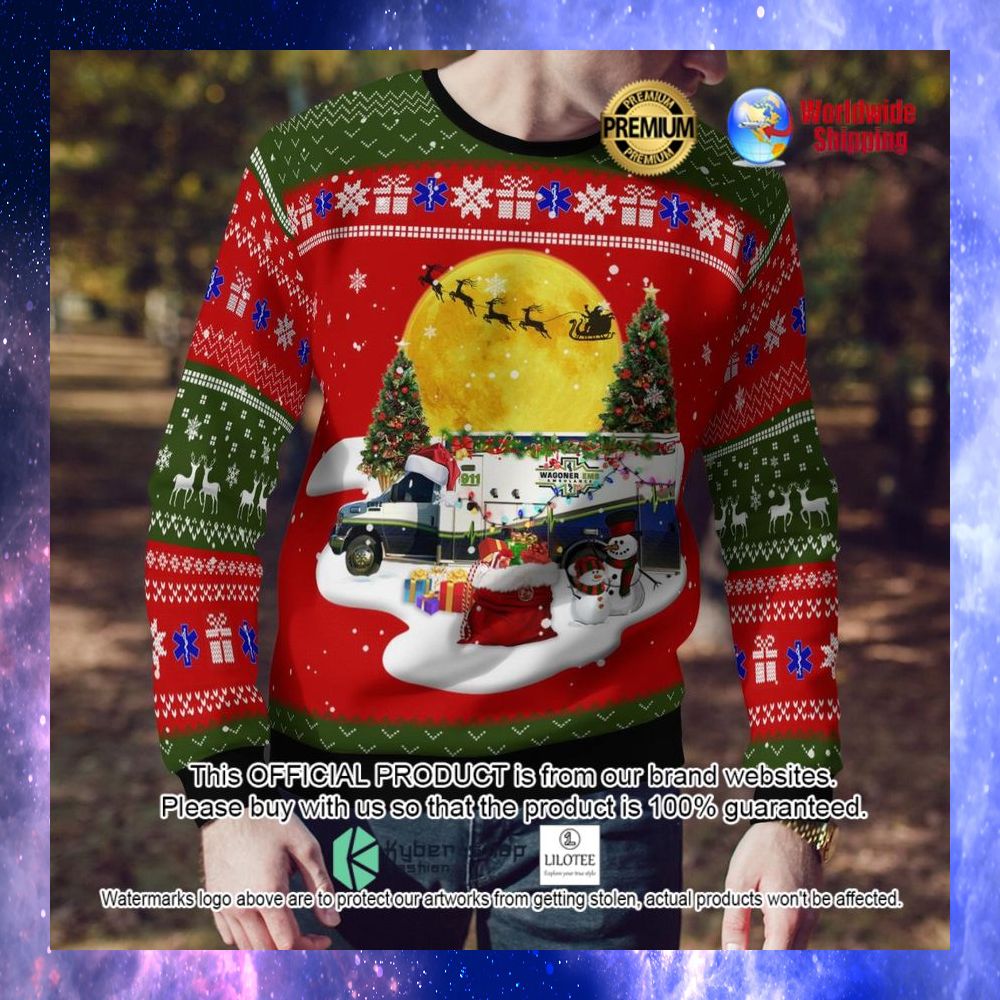 wagoner ems santa hat ugly sweater 1 253