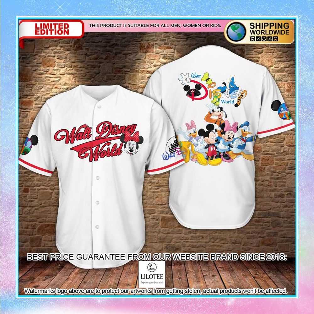 walt disney world mickey mouse baseball jersey 1 91